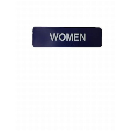 Women's / Handicap ADA Blue Bathroom Sign With Braille